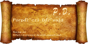 Porpáczi Dévald névjegykártya